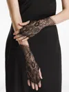 2310 Studio Lace-trimmed Fingerless Gloves In Black
