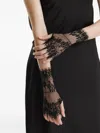 2310 Studio Lace-trimmed Fingerless Gloves In Black