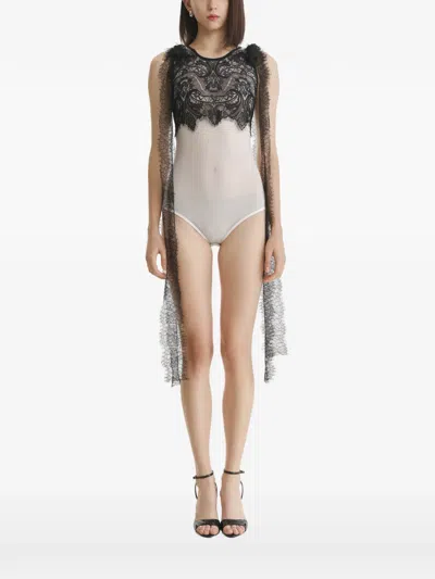 2310 Studio Lace-panelled Bodysuit In White
