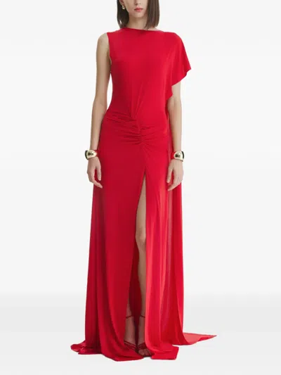 2310 Studio Ruched Draped-detail Maxi Dress In Red