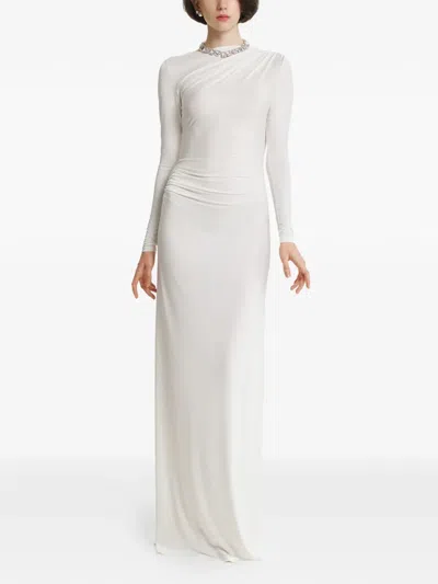 2310 Studio Ruched Open-back Maxi Dress In White