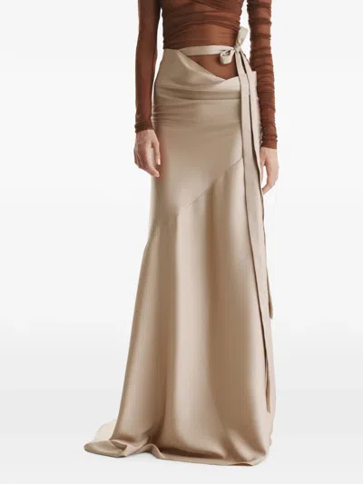 2310 Studio Side-tie Maxi Skirt In Neutral
