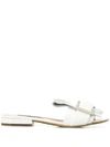 SERGIO ROSSI PLEATED LEATHER SANDALS