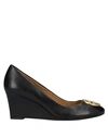 Tory Burch Chelsea Logo Medallion Wedge In Black