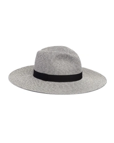 Eugenia Kim Emmanuelle Two-tone Packable Wide-brim Fedora Hat In Black/white