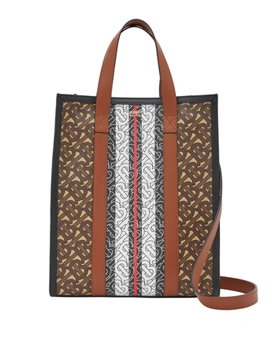 Burberry Small Tb Monogram N/s Book Tote  Bag In Brown Pattern