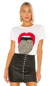 LAUREN MOSHI EDDA LEOPARD TONGUE TEE,LMOS-WS1537