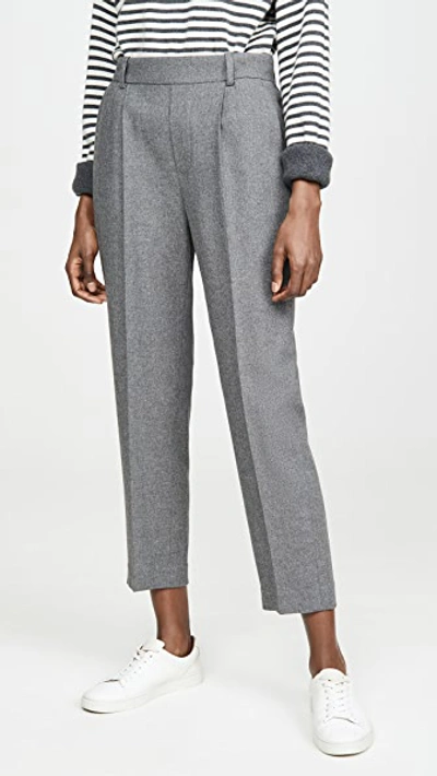 Vince Easy Tapered Pull On Trousers In Medium Heather Grey
