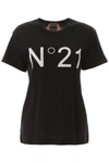 N°21 Logo Printed Cotton Jersey T-shirt In Black