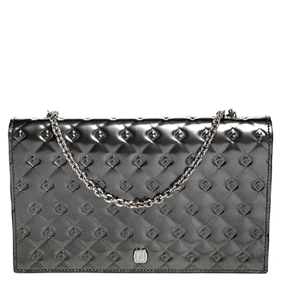 Pre-owned Fendi Licious Wallet On Chain In Grey