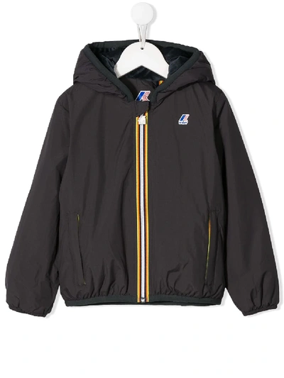 K-way Kids' Kapuzenjacke Mit Logo-print In Grey