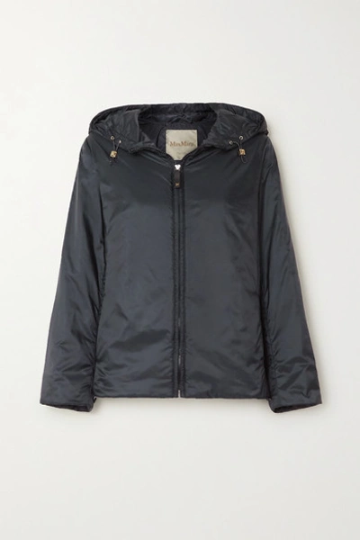 Max Mara The Cube Hooded Padded Shell Jacket In Navy