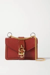 CHLOÉ ABY CHAIN MINI TEXTURED-LEATHER SHOULDER BAG