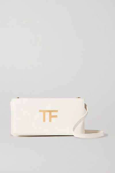 Tom Ford Mini Leather Shoulder Bag In White