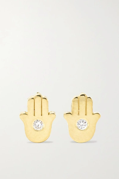 Jennifer Meyer Mini Hamsa 18-karat Gold Diamond Earrings