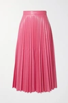 Mm6 Maison Margiela Glossy-effect Pleated Midi Skirt In Pink
