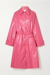 Mm6 Maison Margiela Belted Vinyl Trench Coat In Pink