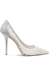 JIMMY CHOO LOVE 100 GLITTERED TULLE AND CANVAS PUMPS