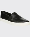 Vince Blair 5 Snake-effect Leather Slip-on Sneakers In Black