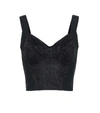 Dolce & Gabbana Shaper Corset Bustier Top In Jacquard And Lace In Black