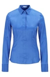Hugo Boss Slim-fit Blouse With Darted Seam Detail In Blue