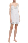 Eberjey Sweet Heart The Classic Lace-trimmed Printed Stretch-modal Chemise In Ivory