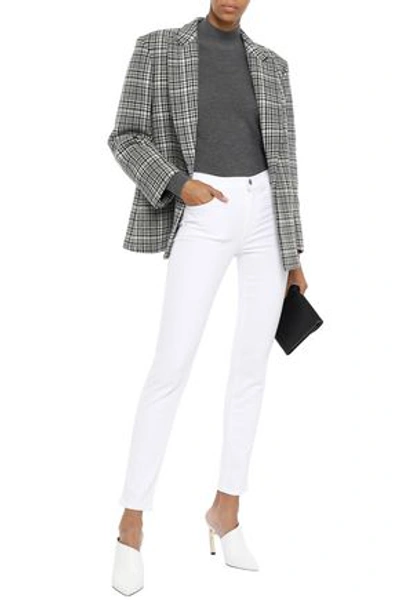 J Brand Cropped Mid-rise Slim-leg Jeans In White