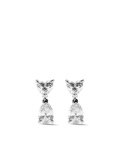 As29 18kt White Gold Mye Diamond Stud Earrings In Silver