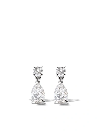 As29 18kt White Gold Mye Diamond Earrings In Silver