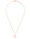 AS29 14kt rose gold Miami palm tree diamond pendant necklace