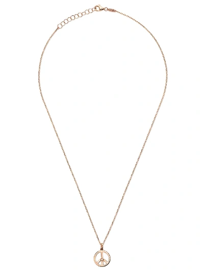 As29 14kt Rose Gold Miami Peace Diamond Pendant Necklace In Metallic