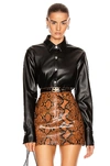 ALEXANDER WANG T FAUX LEATHER SHIRT,TBBY-WS307