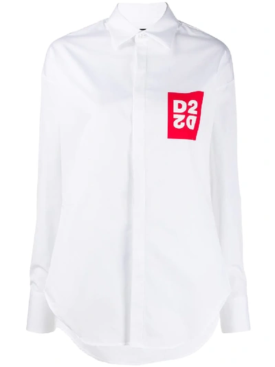 Dsquared2 Logo Print Shirt In White