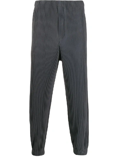 Issey Miyake Pleated Tapered Trousers In Grey