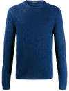 Prada Cashmere Crew Neck Jumper In Blue