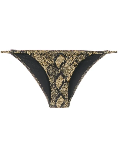 Solid & Striped Lulu Snakeskin-print Bikini Bottoms In Snake Knit