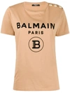 Balmain Printed Logo T-shirt In Neutrals