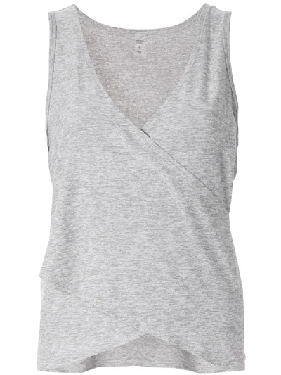 Beyond Yoga Cross-over Front Tank Top In Grey