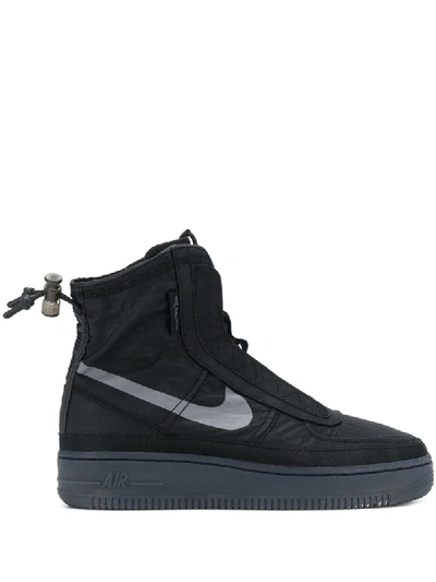 Nike Air Force 1 Shell Trainers In Black