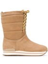 Hogan Shearling Lining Boots In Neutrals