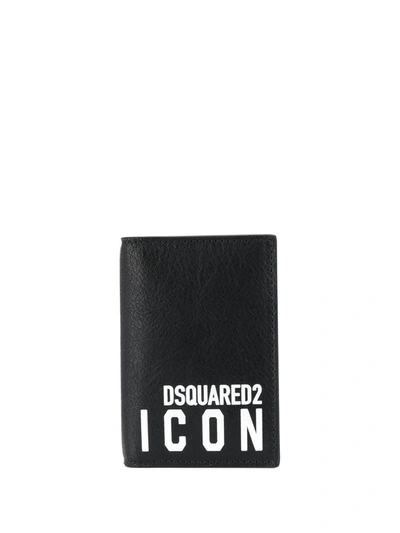 Dsquared2 Icon Bi-fold Card Holder In Black