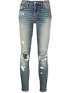 Amiri Distressed Skinny Jeans In Blue
