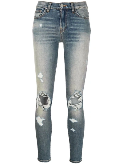 Amiri Distressed Skinny Jeans In Blue