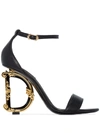 Dolce & Gabbana Keira 105 Baroque Heel Nappa Leather Sandals In Black