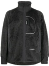 And Wander Logo Embroidered Fleece Jacket In Black