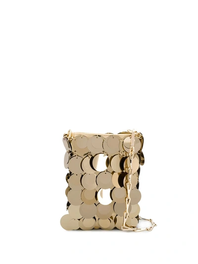 Rabanne Mini Sparkle 1969 Crossbody Bag In Golden