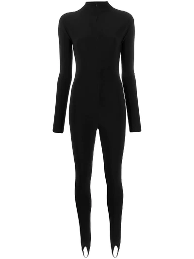 Atu Body Couture Front Zipped Jumpsuit In Black