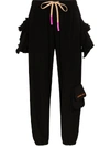 Natasha Zinko Ruffle-detail Sweatpants In Black | ModeSens