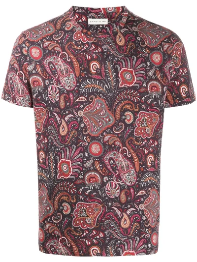 Etro Short Sleeve Paisley Print T-shirt In Pink