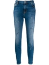 Philipp Plein Distressed Skinny Jeans In Blue